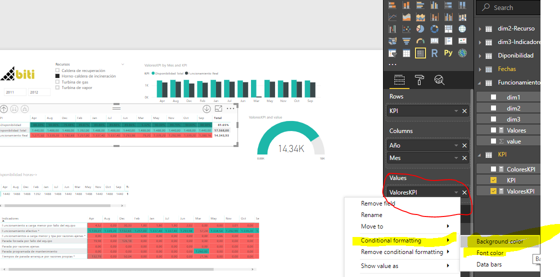 Añadir formato condicional en power bi